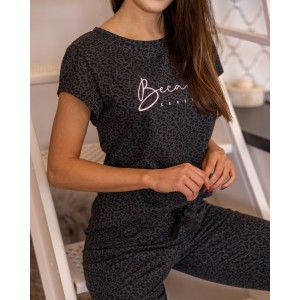 Пижама женская футболка/штаны NLP-Because Черный Sensis