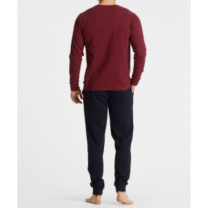 Пижама мужская длинный рукав/брюки NMP-360-03 Бордовый/темно-синий Atlantic