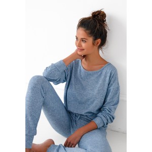 Пижама женская кофта длинный рукав/штаны NLP-CONSTANZA Голубой Sensis