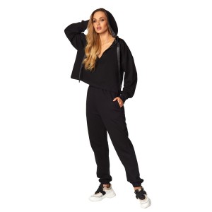 Костюм женский кофта длинный рукав/штаны (утеплённый)  SAL-PY-11631 Чёрный Rossli