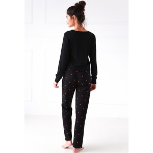 Пижама женская кофта длинный рукав/штаны NLP-ETERNITY Черный Sensis