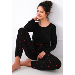 Пижама женская кофта длинный рукав/штаны NLP-ETERNITY Черный Sensis