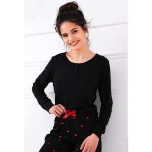 Пижама женская кофта длинный рукав/штаны NLP-ETERNITY Черный Sensis