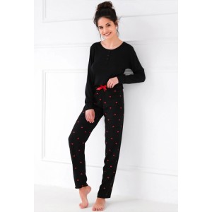 Пижама женская кофта длинный рукав/штаны NLP-ETERNITY Черный Sensis