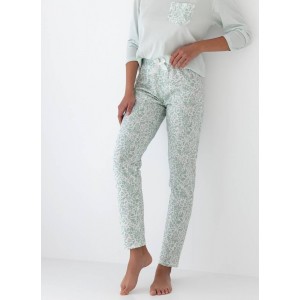 Пижама женская кофта рукав 3/4/ штаны NLP-FLORA Зеленый Sensis