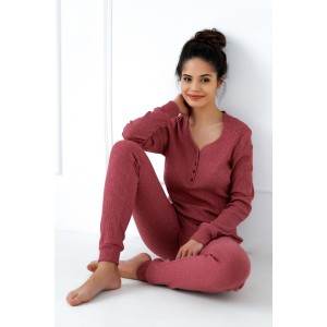 Пижама женская кофта длинный рукав/штаны NLP-HAYLE  Бордовый Sensis