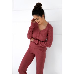 Пижама женская кофта длинный рукав/штаны NLP-HAYLE  Бордовый Sensis