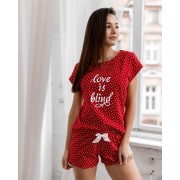 Пижама женская  футболка/шорты NLP-LOVE IS BLIND Красный Sensis