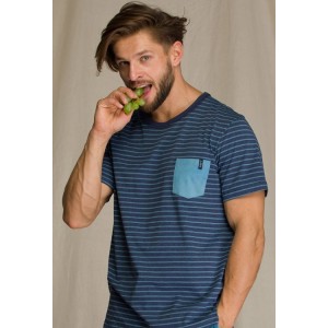 Пижама мужская шорты/футболка MNS-349 Синий KEY