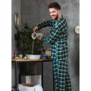 Пижама мужская длинный рукав/брюки MNS-431 Зелёный Key