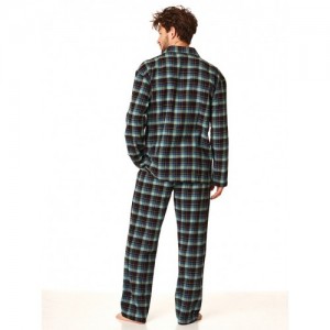 Пижама мужская длинный рукав/брюки MNS-431 Зелёный Key
