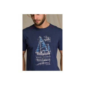 Пижама мужская футболка/шорты MNS-710 Синий KEY