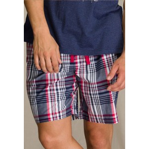 Пижама мужская футболка/шорты MNS-710 Синий KEY