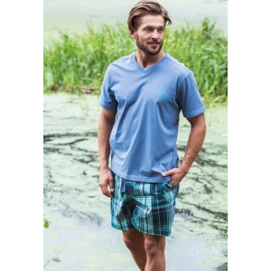 Пижама мужская футболка/шорты MNS-714 Зелёный KEY