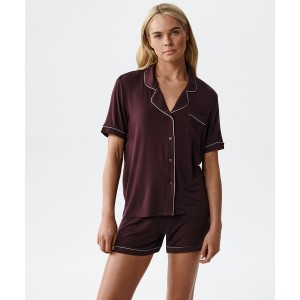 Женская пижама рубашка /шорты NLP-496 Винный Atlantic