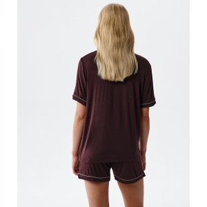 Женская пижама рубашка /шорты NLP-496 Винный Atlantic