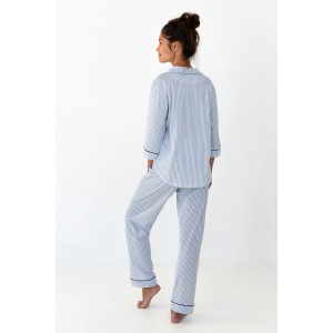 Пижама женская кофта рукав 3/4 /штаны NLP-CADENCE Голубой Sensis