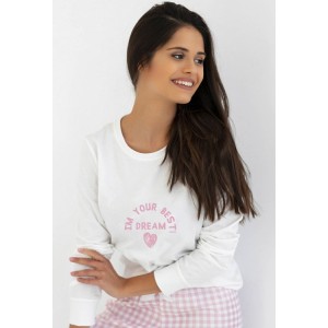 Пижама женская кофта длинный рукав/штаны NLP-NANNY Белый Sensis