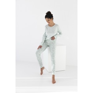 Пижама женская кофта длинный рукав/ штаны NLP-OLIVE Мятный Sensis