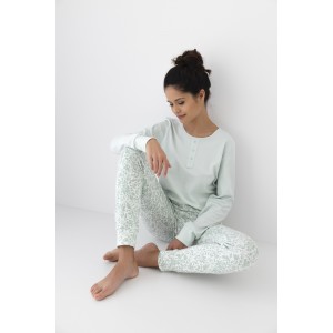 Пижама женская кофта длинный рукав/ штаны NLP-OLIVE Мятный Sensis