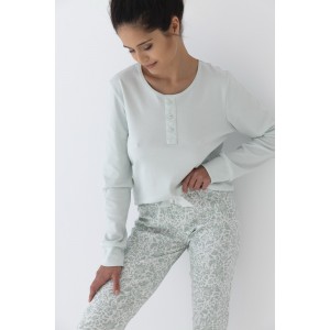 Пижама женская кофта длинный рукав/ штаны NLP-OLIVE Мятный Sensis