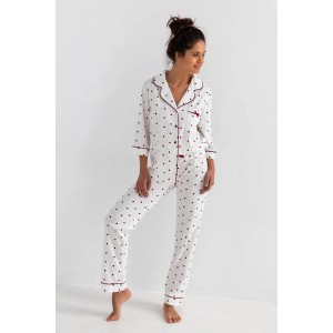 Пижама женская кофта рукав 3/4 /штаны NLP-SIMONETTE Белый Sensis