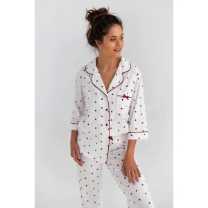 Пижама женская кофта рукав 3/4 /штаны NLP-SIMONETTE Белый Sensis