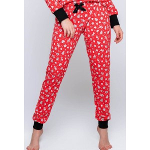 Пижама женская кофта длинный рукав/штаны NLP-SUE Красный Sensis