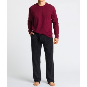 Пижама мужская длинный рукав/брюки NMP-348 Красный Atlantic