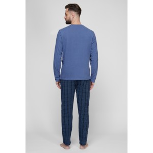 Пижама мужская длинный рукав/брюки NMP-349 Голубой Atlantic
