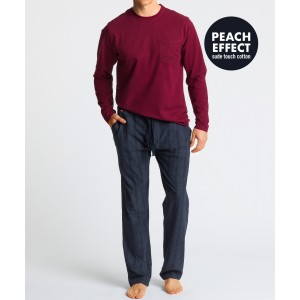 Пижама мужская длинный рукав/брюки NMP-349 Красный Atlantic