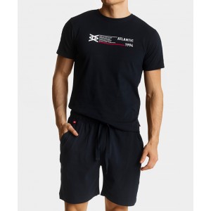 Пижама мужская футболка/шорты NMP-353 Тёмно-синий Atlantic