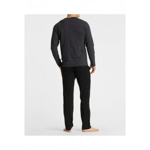 Пижама мужская длинный рукав/брюки NMP-361-01 Графитовый/чёрный Atlantic