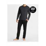 Пижама мужская длинный рукав/брюки NMP-361-01 Графитовый/чёрный Atlantic