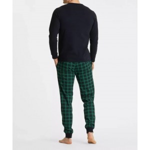 Пижама мужская длинный рукав/брюки NMP-361-08 Темно-синий/зеленый Atlantic