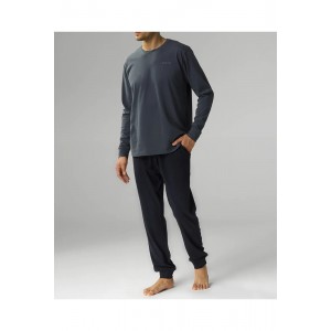 Пижама мужская длинный рукав/брюки NMP-372 Графитовый/темно-синий Atlantic