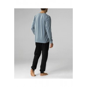 Пижама мужская длинный рукав/брюки NMP-372 Синий/черный Atlantic