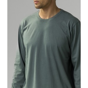 Пижама мужская длинный рукав/брюки NMP-372 Изумрудный/Серый Atlantic