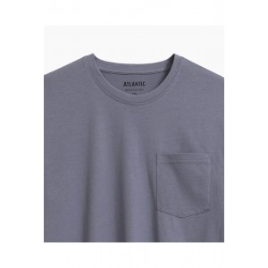 Пижама мужская длинный рукав/брюки NMP-373 Серый/темно-синий Atlantic