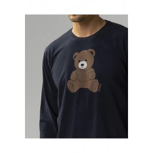 Пижама мужская длинный рукав/брюки NMP-377 Темно-синий/зеленый Atlantic