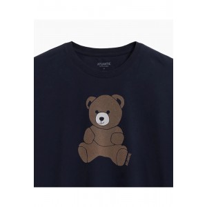 Пижама мужская длинный рукав/брюки NMP-377 Темно-синий/зеленый Atlantic