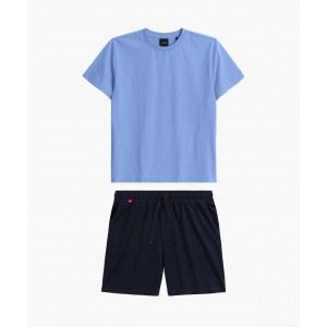 Пижама мужская футболка/шорты NMP-379 Голубой Atlantic