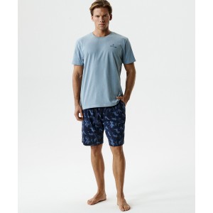 Пижама мужская футболка/шорты NMP-399 Голубой Atlantic