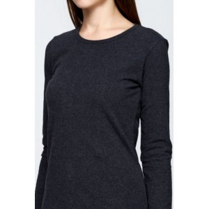 Футболка женская длинный рукав LVD-7291 Чёрный KEY