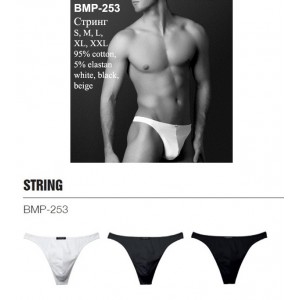 Трусы мужские string cotton BMP-253 Графитовый Atlantic
