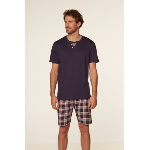 Пижама мужская футболка/шорты SAM-PY-11491 Синий Rossli