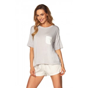 Пижама женская футболка/шорты SAL-PY-1171 Серый Rossli