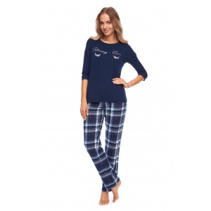 Пижама женская кофта рукав 3/4/штаны SAL-PY-1146 Синий Rossli