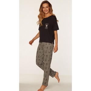 Пижама женская футболка/штаны SALPY-11681 Чёрный Rossli