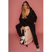 Костюм женский кофта длинный рукав/штаны (утеплённый)  SAL-PY-11631 Чёрный Rossli